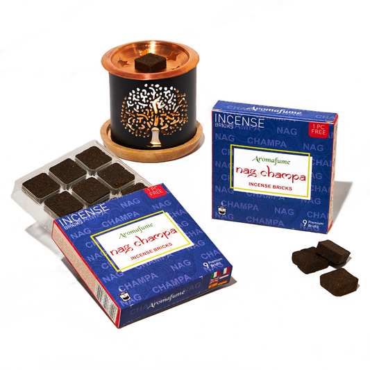 Nag Champa Incense Bricks & Burner Set