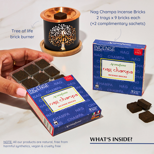 Nag Champa Incense Bricks & Burner Set