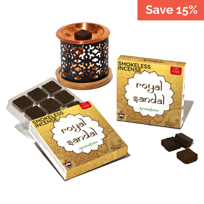 Royal Sandal Incense Bricks & Burner Set