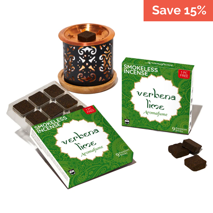 Verbena Lime Incense Bricks & Burner Set